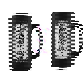 Inked Mama Rainbow Leopard Print Messy Bun Skull Mom Coffee Mug - Thegiftio UK
