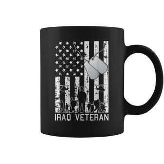 Iraq Veteran American Flag Dog Tag Military Army Soldier Coffee Mug | Mazezy