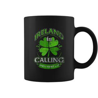 Ireland Is Calling And I Must Go Shamrock Saint Patricks Day Coffee Mug - Thegiftio UK