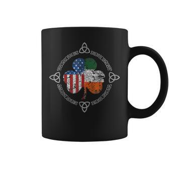 Irish American Flag Ireland Shamrock Celtic St Patricks Day Coffee Mug - Seseable