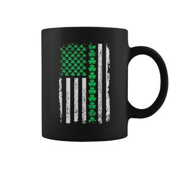 Irish American Flag Shamrock St Patricks Day V2 Coffee Mug - Seseable