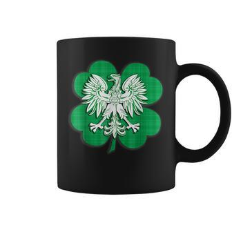 Irish Polish Family Heritage Shamrock St Patricks Day Polska Coffee Mug - Seseable