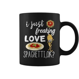 Italian Pasta Noodle I Just Freaking Love Spaghetti Macaroni Coffee Mug | Mazezy