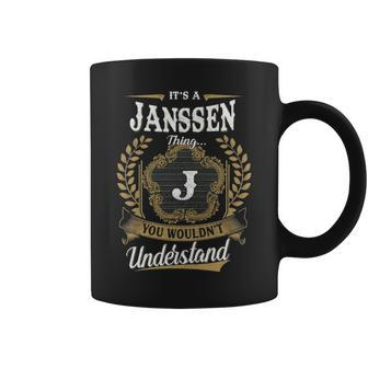 Its A Janssen Thing You Wouldnt Understand Personalized Last Name Janssen Family Crest Coat Of Arm Coffee Mug - Seseable