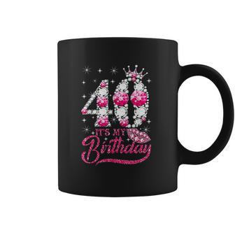 Its My 40Th Birthday Queen 40 Years Old Shoes Crown Diamond Pink Coffee Mug - Thegiftio UK
