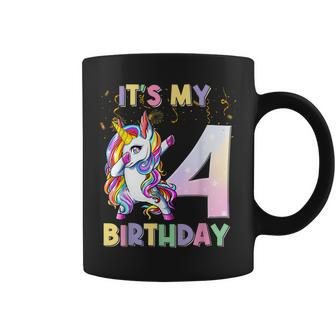 Its My 4Th Birthday Unicorn 4 Year Old Girls Outfit Coffee Mug - Thegiftio UK