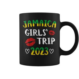 Jamaica 2023 Girls Trip With Jamaican Flag And Kiss Coffee Mug | Mazezy