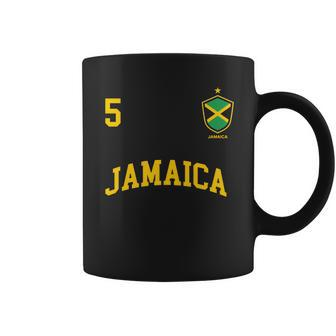 Jamaica Shirt Number 5 Soccer Team Sports Jamaican Flag Shirt Hoodie Tank Top Coffee Mug - Thegiftio UK
