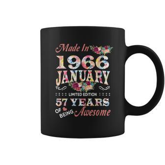 January 1966 Flower 57 Years Of Being Awesome Coffee Mug - Seseable