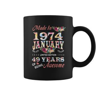 January 1974 Flower 49 Years Of Being Awesome Coffee Mug - Seseable