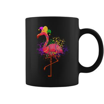 Jester Pink Flamingo Bird Animal Cute Mardi Gras Carnival V4 Coffee Mug - Seseable