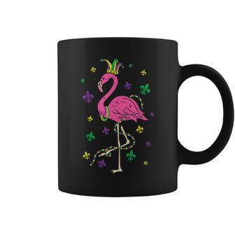 Jester Pink Flamingo Bird Animal Cute Mardi Gras Carnival V5 Coffee Mug - Seseable