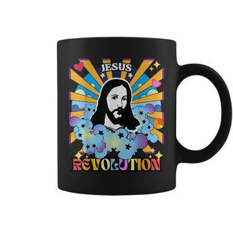 Jesus-Revolution Bible Verse Christian Church Retro Rainbow Coffee Mug | Mazezy