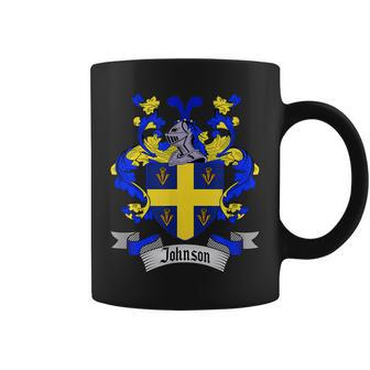 Johnson Coat Of Arms | Johnson Surname Family Crest Shield Coffee Mug - Seseable