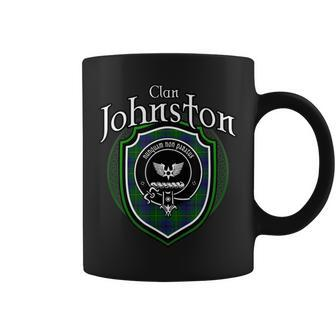 Johnston Clan Crest | Scottish Clan Johnston Family Badge Coffee Mug - Seseable