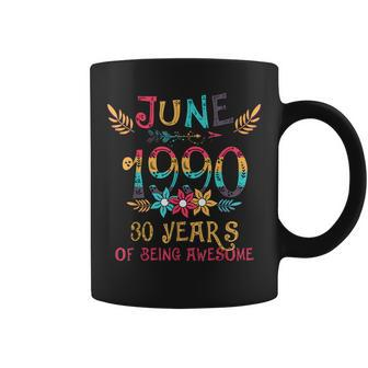 June 1990 Floral Birthday 30 Years Of Being Awesome Coffee Mug | Mazezy UK