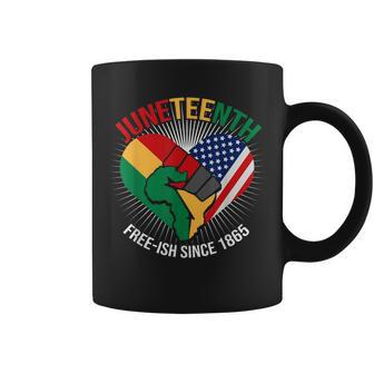 Junenth Free Ish Since 1865 Raised Fist Slavery Freedom Coffee Mug | Mazezy