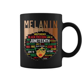 Junenth Melanin Is My Independence Day Black Women Pride Coffee Mug | Mazezy