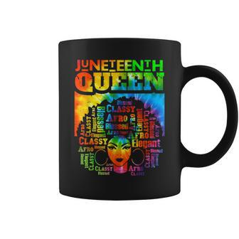 Junenth Queen Afro Melanin Black Girl Magic Women Tie Dye Coffee Mug - Thegiftio UK