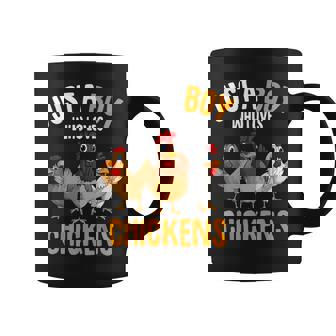 Just A Boy Who Loves Chickens Kids Boys Chicken Coffee Mug | Mazezy