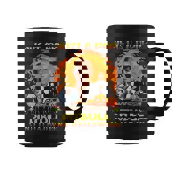 Just A Dad Who Loves Pitbull And Halloween Coffee Mug | Mazezy