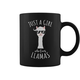 Just A Girl Love Llamas Funny Birthday Gifts Animal T Shirt Coffee Mug | Mazezy