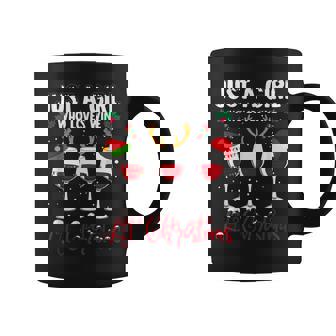 Just A Girl Who Love Wine At Christmas Wine Lover Coffee Mug - Thegiftio UK