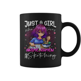 Just A Girl Who Loves Anime Ramen And Sketching Japan Anime Coffee Mug | Mazezy
