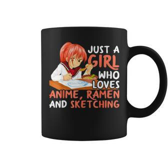Just A Girl Who Loves Anime Ramen And Sketching T Coffee Mug | Mazezy