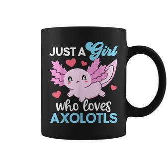Just A Girl Who Loves Axolotls Cute Kawaii Anime Axolotl Coffee Mug | Mazezy