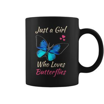 Just A Girl Who Loves Butterflies Funny Monarch Butterfly Coffee Mug - Seseable