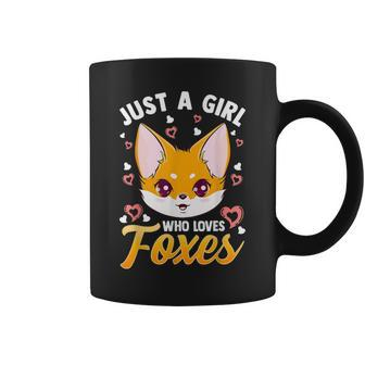 Just A Girl Who Loves Foxes Kids Girls Cute Fox Mom Coffee Mug - Seseable