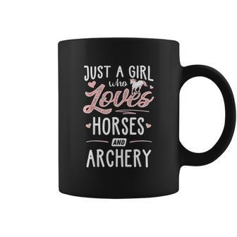 Just A Girl Who Loves Horses And Archery Horse Lover Coffee Mug - Thegiftio UK
