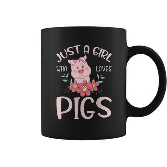 Just A Girl Who Loves Pigs Hog Lover Cute Farmer Gift Girls Coffee Mug - Seseable