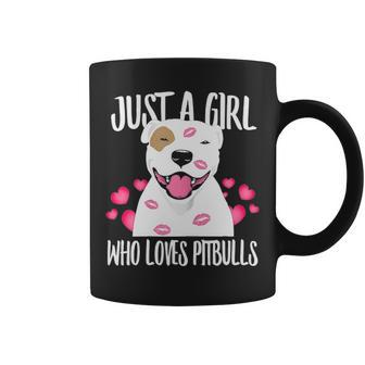Just A Girl Who Loves Pitbulls Pitty Dog Puppy Dad Mom Coffee Mug - Seseable
