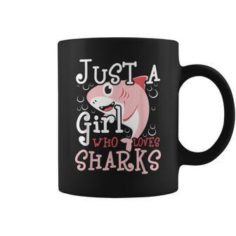 Just A Girl Who Loves Sharks - Marine Biologist Shark Lovers Coffee Mug - Seseable