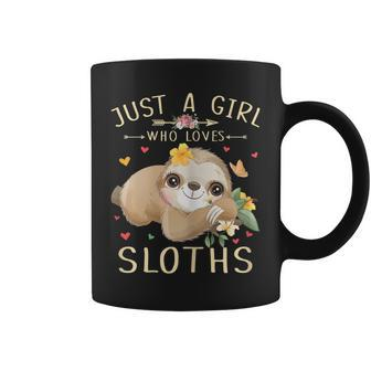 Just A Girl Who Loves Sloths Cute Sloth Lover Girls Kids Coffee Mug | Mazezy