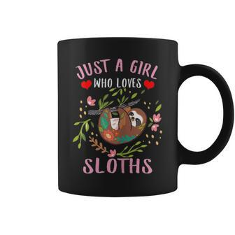 Just A Girl Who Loves Sloths Dad Mom Boy Girl Kid Party Gift Coffee Mug - Seseable