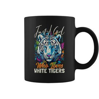 Just A Girl Who Loves White Tigers Girls Women Bengal Tiger Coffee Mug | Mazezy