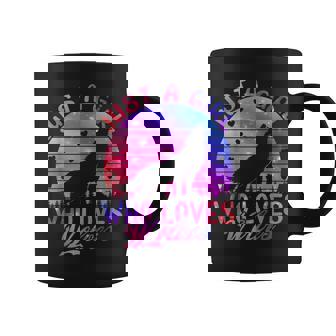Just A Girl Who Loves Wolves Watercolor Cute Wolf Lover Gift Coffee Mug | Mazezy