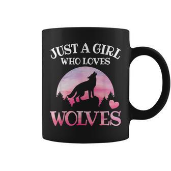 Just A Girl Who Loves Wolves Wildlife Animal Wilderness Wolf Coffee Mug | Mazezy