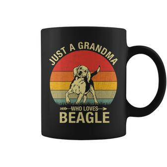 Just A Grandma Who Loves Beagle Dog Funny Beagle Dog Retro Coffee Mug | Mazezy