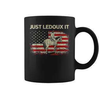 Just Ledoux It Cowboy Whiskey Wine Lover Vintage Usa Flag Coffee Mug - Thegiftio UK