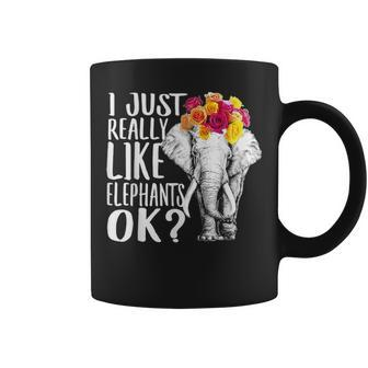 Just Really Like Elephants Love R Dad Mom Boy Girl Funny Coffee Mug - Seseable