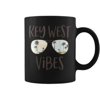 Key West Vibes Florida Ocean Palm Tree Sunset Sunglasses Coffee Mug | Mazezy