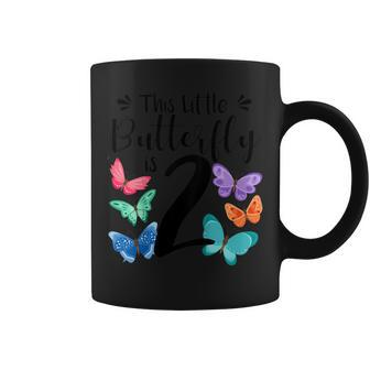 Kids 2 Year Old Butterfly Birthday T Shirt Girls 2Nd Party Gift Coffee Mug | Mazezy DE
