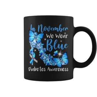 Kids In November We Wear Blue Butterflies Diabetes Awareness Coffee Mug - Thegiftio UK