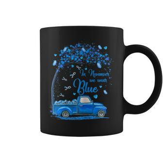 Kids In November We Wear Blue Truck Butterfly Diabetes Coffee Mug - Thegiftio UK