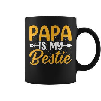 Kids Papa Is My Bestie - Son And Daughter Funny Fathers Day Coffee Mug - Thegiftio UK