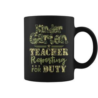 Kindergarten Teacher Back To School T Military Camo Coffee Mug | Mazezy